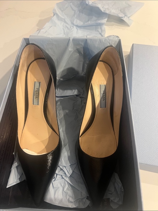 Prada Shoes - Prada Black Patent Pointed-Toe Pumps